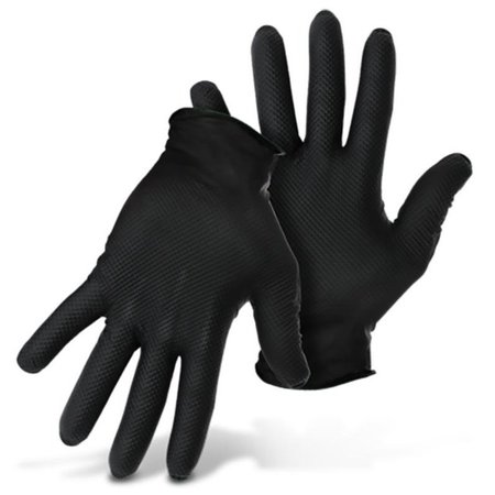 GRIPPAZ Nitrile Disposable Gloves, 8 mil Palm, Nitrile, L, Black G21091-L